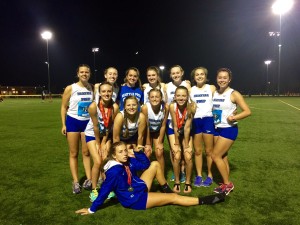 Members of the XC team pose after the Woodbridge Cross-Country Classic in Southern California